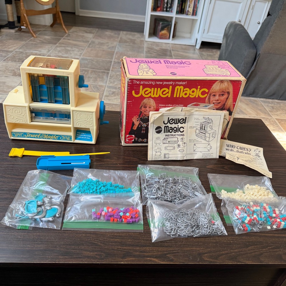 Vintage 1974 Mattel Jewel Magic Jewelry Maker Set Complete 7276 Retro Toy